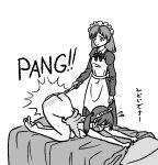  all_fours animation big_ass gif hidoi maid medoi monochrome rug_beater spank spanked spanking zekel_(artist) 