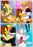 anthro bbmbbf bugs_bunny comic lola_bunny looney_tunes palcomix penelope_pussycat tina_russo toon.wtf triple_kiss warner_brothers what_goes_on_in_the_girls'_locker_room_(comic) yuri