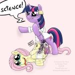  balloon fluttershy friendship_is_magic futanari my_little_pony science sex_toy smudge_proof tail text transformation translucent twilight_sparkle 