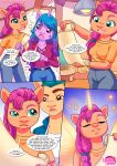  1_boy 1boy 2_girls 2girls bbmbbf comic equestria_untamed furry hitch_trailblazer izzy_moonbow_(mlp) lesson_for_the_generations my_little_pony my_little_pony:_a_new_generation palcomix sunny_starscout sunny_starscout_(mlp) 