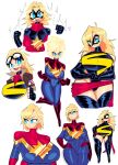  1girl absurd_res big_breasts blonde_hair blue_eyes breasts captain_marvel carol_danvers high_res huge_breasts marvel short_hair theguywhodrawsalot 