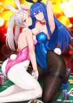 2_girls alluring blue_eyes blue_hair bowtie bunny_ears bunny_girl bunny_tail bunnysuit caeda_(fire_emblem) casino casino_chip fire_emblem fire_emblem:_mystery_of_the_emblem fire_emblem:_shadow_dragon_and_the_blade_of_light fire_emblem_awakening high_heels kaos_art nintendo robin_(fire_emblem) robin_(fire_emblem)_(female) twin_tails white_hair yellow_eyes