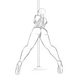  1:1 1:1_aspect_ratio 1_girl 1girl 2010s 2018 2d 2d_(artwork) animated_skeleton ass ass_focus back_view butt butt_focus closed_eyes digital_media_(artwork) ectobody ectobutt female female_only female_sans genderswap genderswap_(mtf) high_heels line_art lineart monochrome monster nsfwgarbagedump pole pole_dancing rule_63 sans sans_(undertale) shoes simple_background skeleton solo solo_female undead undertale undertale_(series) video_games white_background 