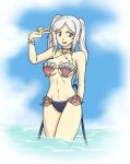  1girl alluring bikini breasts female_only fire_emblem fire_emblem_awakening fire_emblem_cipher hayato_stuff nintendo ocean partially_submerged purple_eyes robin_(fire_emblem) robin_(fire_emblem)_(female) sea seashell_bra silver_hair swimsuit water 