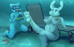  2girls air_bubbles breasts breath_holding cat crossover drowning goat handcuffed nicole_watterson nude swimming tagme the-blub-meister the_amazing_world_of_gumball tied toriel undertale undertale_(series) underwater 