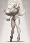 1girl anthro bandicoot big_breasts big_breasts breasts crash_bandicoot_(series) furry grundelsmoochart huge_breasts monochrome naughty_dog nipple tawna_bandicoot