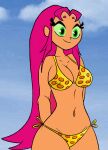 1girl bikini cartoon_network dc_comics drawingthings12 edit koriand'r polka_dot polka_dot_bikini polka_dot_swimsuit sb99 starfire swimsuit tagme teen_titans teen_titans_go