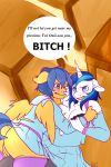  2014 arnachy blue_eyes blue_hair blush breasts clothing crossgender dialog english_text equestria_girls equine female flash_sentry_(eg) friendship_is_magic fur hair horn horse mammal my_little_pony pegasus pony pussy school_uniform shining_armor_(mlp) text unicorn white_fur wings yellow_fur 