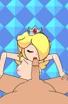 1girl animated animated_gif blonde_hair blue_eyes breasts crown earrings fellatio female gif hair_over_one_eye jewelry mario_(series) minus8 nintendo nipples oral penis pov ppppu rosalina_(mario) rosetta_(mario) super_mario_bros. super_mario_galaxy uncensored