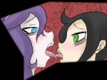 2_girls black_hair blush french_kiss game_freak hex_maniac_(pokemon) it's_not_my_fault_i'm_not_popular kissing long_hair looking_at_another nintendo pokemon purple_hair saliva short_hair tomoko_kuroki tongue tongue_out watashi_ga_motenai_no_wa_dou_kangaetemo_omaera_ga_warui! yuri