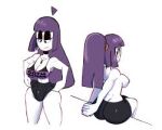 big_ass big_breasts big_nipples big_thighs lila_(spooky_month) low_quality low_resolution purple_hair purple_nipples spooky_month tired white_background