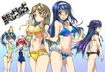  5_girls 5girls :&gt; :d =_= ? ahoge akane_isshiki aoi_futaba_(vividred_operation) aqua_hair arm arms art ass back bare_back bare_legs bare_shoulders big_breasts bikini bikini_pull black_bikini black_eyes black_hair blue_bikini blue_eyes blue_hair blush blush_stickers breast_envy breasts brown_eyes brown_hair cleavage clothed_navel collarbone copyright_name crying directional_arrow erect_nipples flat_chest frilled_bikini frills futaba_aoi_(vividred_operation) green_bikini green_hair groin hair_between_eyes hair_ornament hair_ribbon hairband hairclip halterneck himawari_shinomiya isshiki_akane kuroki_rei large_breasts legs long_hair looking_at_viewer midriff mound_of_venus multiple_girls navel neck one-piece_swimsuit open_mouth piromizu ponytail purple_hair red_hair redhead rei_kuroki ribbon sad saegusa_wakaba scarf school_swimsuit scrunchie self_fondle serious shinomiya_himawari shiny shiny_hair shiny_skin short_hair short_twintails smile standing swimsuit tears twintails uso-kun vividred_operation wakaba_saegusa wavy_mouth yellow_bikini yellow_eyes |_| 