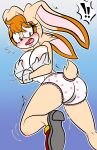 1girl breasts cartoon_milf dat_ass demisilver embarrassed embarrassment female_solo frilled_panties frilly_underwear furry_milf humiliation milf panties rabbit rabbit_girl sega shame sonic_the_hedgehog_(series) underwear vanilla_the_rabbit video_game_milf