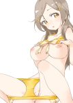 1_girl 1girl art bikini breasts brown_eyes brown_hair female highres himawari_shinomiya long_hair nipples shinomiya_himawari solo swimsuit tsukasa_takashi vividred_operation