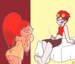 ass bed bedroom black_eyes blush closed_eyes crossover cum erection freckles goggles jack_spicer long_hair masturbation naked_towel orange_hair penis ponytail powerpuff_girls princess_morbucks princesscallyie red_hair smile towel wet white_skin xiaolin_showdown