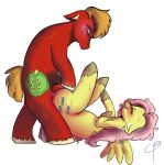  anal anal_penetration big_macintosh_(mlp) biting_lip blush closed_eyes cutie_mark equine female fluttershy_(mlp) friendship_is_magic hetero hooves horse horsecock male missionary my_little_pony pegasus penetration penis pony sex sweat tcctarts vaginal wings 