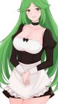 1girl 1girl 1girl big_breasts cleavage female_only green_eyes green_hair kgctcg kid_icarus maid_outfit nintendo palutena