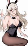  1girl 1girl 1girl alluring alternate_costume big_breasts bunny_ears bunny_girl bunnysuit corrin_(fire_emblem) corrin_(fire_emblem)_(female) female_only fire_emblem fire_emblem_fates hair headband kgctcg long_hair nintendo open_mouth red_eyes v white_hair 