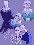 1boy 1girl 2020s 2023 2d 2d_(artwork) animated_skeleton artist_name artist_watermark blue_breasts blue_nipples blue_tongue bottom_sans breasts clothed clothed_male clothing cum cum_on_face digital_media_(artwork) duo ech7474 ectopenis female_sans gaster gaster_(undertale) genderswap genderswap_(mtf) genitals gloves hooded_jacket hoodie jacket licking licking_face licking_penis male male/female monster multiple_views nipples nude off_shoulder orange_penis paizuri penis purple_background rule_63 sans sans_(undertale) sanster seme_gaster sex simple_background skeleton solid_color_background sweater tears top_gaster twitter uke_sans undead undertale undertale_(series) video_game_character video_games watermark white_gloves