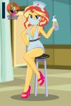 1girl breasts clothed equestria_girls female female_only friendship_is_magic high_heels indoors legs long_hair looking_at_viewer my_little_pony nurse nurse_cap nurse_outfit solo succubi_samus sunset_shimmer sunset_shimmer_(eg) two-tone_hair