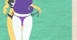 2_girls 2girls ass bikini equestria_girls female friendship_is_magic long_hair long_purple_hair mostly_nude my_little_pony purple_hair rarity rarity_(mlp) side-tie_bikini_bottom standing sunset_shimmer sunset_shimmer_(eg) swimsuit thigh_gap untying