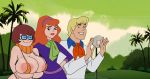 bikini bra daphne_blake edit freddy_jones glasses huge_breasts nipples orange_bikini scooby-doo smug velma_dinkley