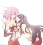  2girls akemi_homura art artist_request female homura_akemi kaname_madoka madoka_kaname mahou_shoujo_madoka_magica multiple_girls nude tagme tears wings yuri 