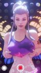 3d big_breasts blender bouncing_breasts brigitte_(overwatch) brigitte_lindholm butterfly_wings camera_view flashing floxu7d french_nails nipples overwatch recording top_lift video webm