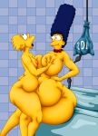 bart_simpson belly big_ass big_breasts bynshy chubby chubby_female enema femboy marge_simpson mother_&_son small_breasts the_simpsons