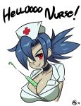 1girl breasts cleavage megasweet needle skullgirls valentine_(skullgirls)