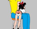 animation belt gif over_the_knee red_ass schoolgirl spank spanked spanking