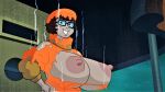 breast_expansion dissolving_clothes erect_nipples freckles glasses huge_breasts scooby-doo velma_dinkley