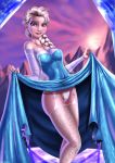 big_breasts breasts disney elsa elsa_(frozen) female female_only frozen_(movie) panties shadman skirt_lift solo stockings