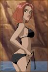  1girl ass bikini black_bikini breasts cartoongirls_(artist) jean_grey marvel red_hair side-tie_bikini swimsuit wolverine_and_the_x-men x-men 