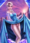 big_breasts breasts disney elsa elsa_(frozen) frozen_(movie) no_panties pussy shadman skirt_lift stockings