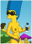 bikini_bottom breasts marge_simpson nipples sunglasses the_simpsons topless wvs