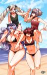 4girls alluring beach big_breasts bikini black_bikini blonde_hair blue_sky breasts brown_eyes brown_hair camilla_(fire_emblem) carrying cleavage cloud day drill_hair elise_(fire_emblem) fire_emblem fire_emblem_fates frilled_swimsuit frills hair_over_one_eye hinoka_(fire_emblem) holding_hands huge_breasts jadenkaiba long_hair multiple_girls navel nintendo ocean one-piece_swimsuit outside piggyback purple_eyes purple_hair red_bikini red_hair sakura_(fire_emblem) short_hair shoulder_carry siblings sisters sky small_breasts stomach swimsuit twin_drills twin_tails under_boob