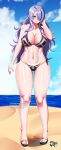 1girl alluring beach big_breasts breasts camilla_(fire_emblem) fire_emblem fire_emblem_fates high_res jadenkaiba long_hair nintendo purple_hair