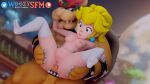 1girl anal anal_penetration anal_sex blonde_hair blue_eyes bowser breasts canon_couple interspecies nipples penis_in_ass princess_peach pussy sex super_mario_bros.