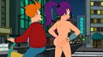 ass futurama hand_print orange_hair philip_j._fry purple_hair tagme turanga_leela