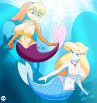  2girls absurd_res animaniacs anthro big_breasts blonde_hair blue_tail breasts crane_bear crossover curvy curvy_body curvy_figure duo fish_tail furry genitals high_res lola_bunny long_hair looney_tunes marine merfolk mermaid mermaid_position mermaid_tail mermaid_transformation minerva_mink mink monster_girl nipples nude ocean pussy rabbit sea sexy space_jam split_form swimming underwater warner_brothers water 