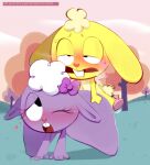 1girl anthro blush cuddles cuddles_(htf) cum furry happy_tree_friends lammy_(htf) male/female mu111777 rabbit sex sheep slippers sweat text yellow_fur