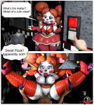 1boy 1girl circus_baby comic dialogue five_nights_at_freddy's five_nights_at_freddy's:_sister_location nude penis sex sexbot_circus_baby speech_bubble vaginal vaginal_penetration