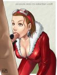  ace_attorney azasuke_wind cleavage desiree_delite fellatio hanging_breasts huge_breasts 