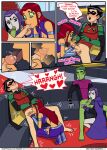 beast_boy comic dc_comics dick_grayson emotion_sickness_(teen_titans) garfield_logan incognitymous_(artist) koriand'r nipples nude rachel_roth raven_(dc) robin starfire tagme teen_titans