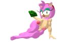  amy_rose anthro anthro_only chaos_emerald dongdong horny_female makeup naked_female rouge_the_bat_(cosplay) sega 