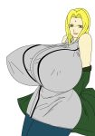 blonde_hair breasts brown_eyes curvaceous fair-skinned_female forehead_jewel haori hazel_eyes huge_breasts kunoichi nail_polish naruto naruto_shippuden red_fingernails red_toenails toshiso_(artist) tsunade tsunade_senju