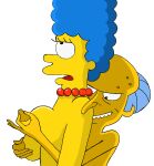 blue_hair breast_grab breasts cheating cheating_wife disgusted groping groping_breasts groping_from_behind marge_simpson mature_female milf montgomery_burns nipple_tweak nipples old_man older_male the_simpsons ugly_bastard ugly_man wife