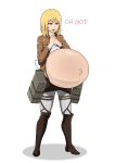 attack_on_titan blonde_hair blue_eyes christa_renz historia_reiss pregnant pregnant_belly pregnant_female zeruxu