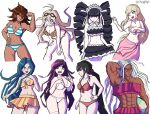  celestia_ludenberg danganronpa harukawa_maki iruma_miu owari_akane shirogane_tsumugi sonia_nevermind swimsuit tsumiki_mikan 